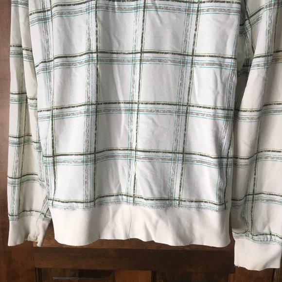 Triple Five Soul Natural White w/Gray & Teal Windowpane Plaid Zip-Up Jacket XL - Picture 12 of 13